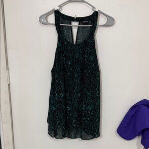 torrid Dark Teal and Black Animal Print Sleeveless Shell